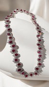 Marina Ruby Necklace White Gold Plated