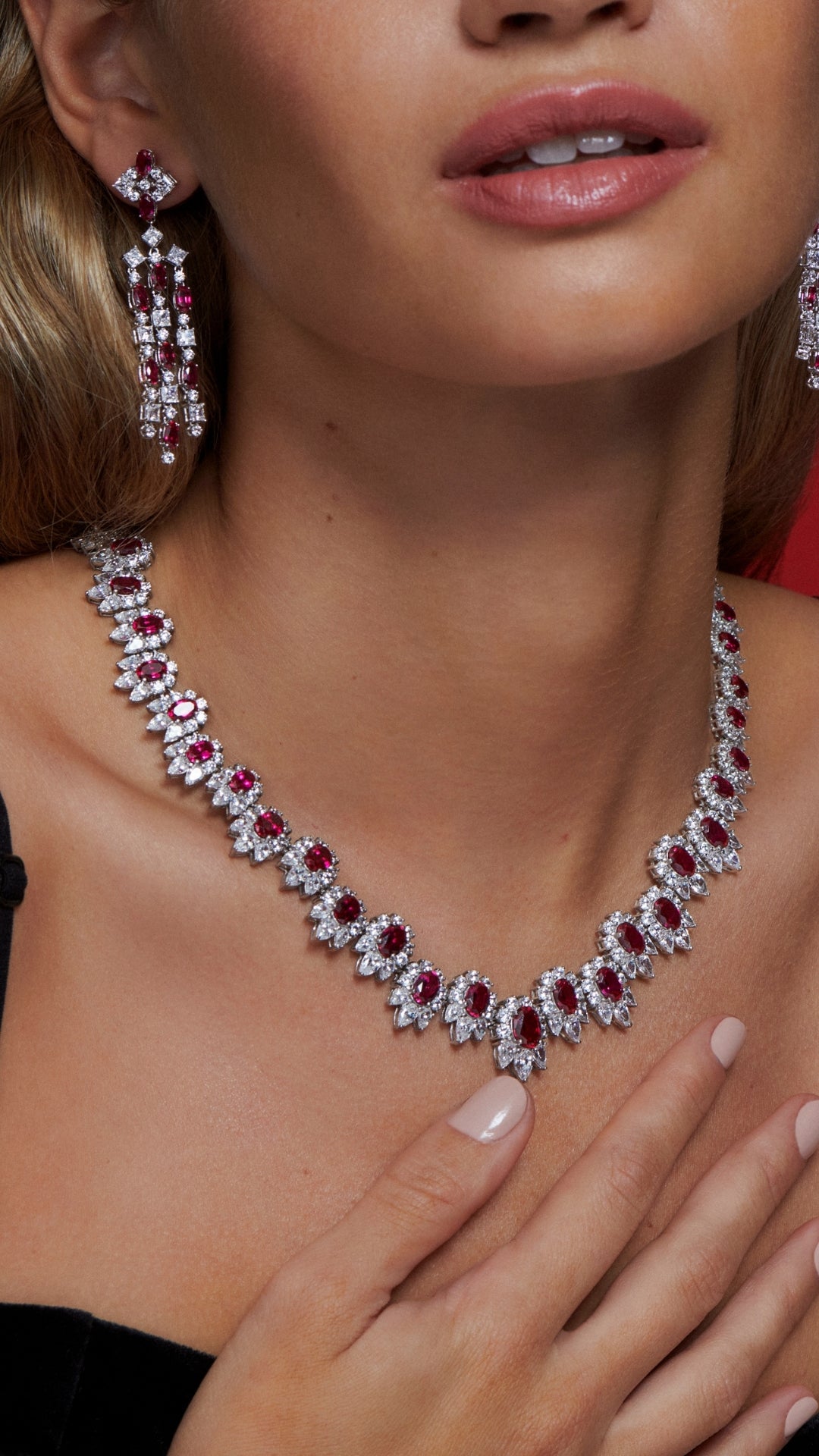 Marina ruby cocktail necklace for women