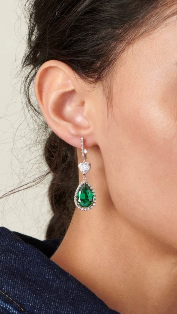 Ren Emerald Earrings Sterling Silver