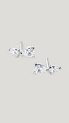 Zeta Studs White Gold Plated