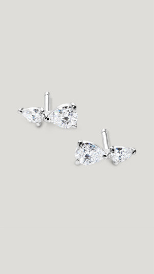 Zeta Studs White Gold Plated