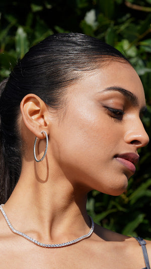 Paloma Large Hoops White Gold Plated