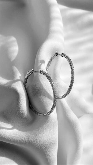 Paloma Large Hoops White Gold Plated