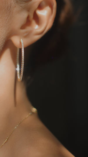 Paloma Large Hoop Earrings Gold Vermeil