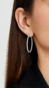 Large sterling silver hoop earrings for women.