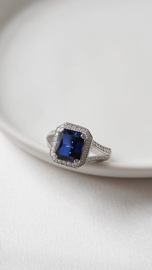 Percy Sapphire Ring Sterling Silver