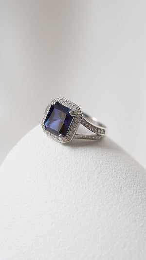 Percy Sapphire Ring Sterling Silver