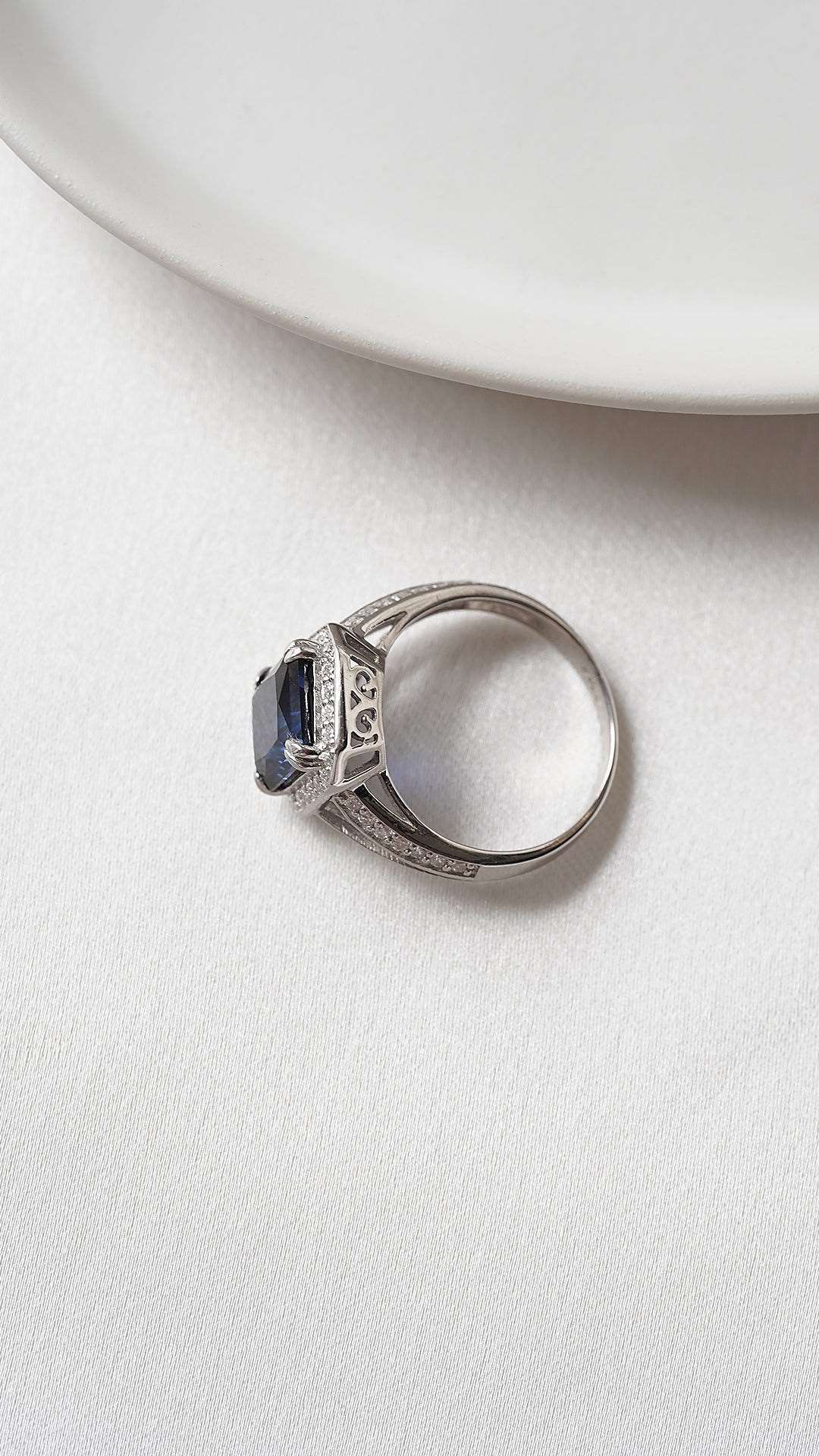 Percy Sapphire Ring Sterling Silver