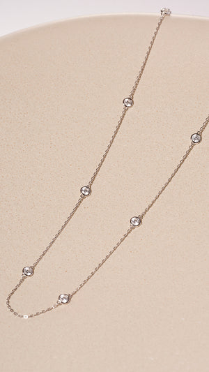 Petra Necklace White Gold Plated