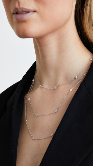 Petra Necklace White Gold Plated