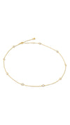 Classic gold station necklace for women. 