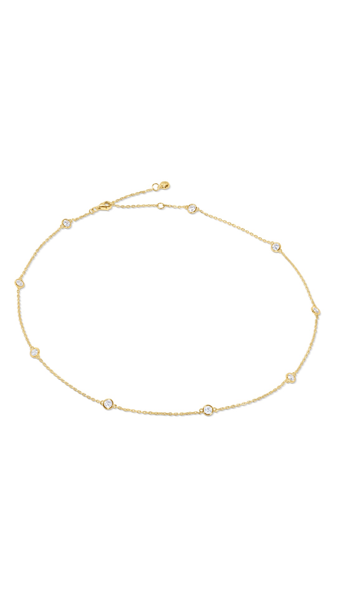 Classic gold station necklace for women. 