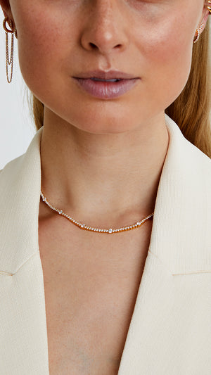 Phoebe Tennis Necklace Gold Vermeil