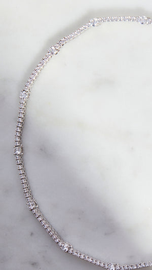 Phoebe Tennis Necklace Sterling Silver