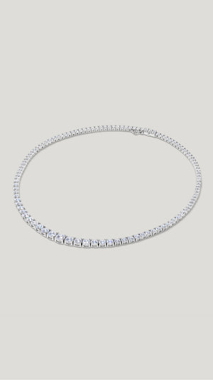 Taryn Gradient Line Necklace White Gold Plated