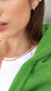 Minimalist gold tennis necklace for women