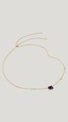 Recycled tanzanite stone gold vermeil station necklace for women from the sugardrop collection