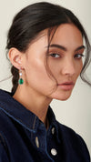 Ren Emerald Drop Earrings White Gold Plated