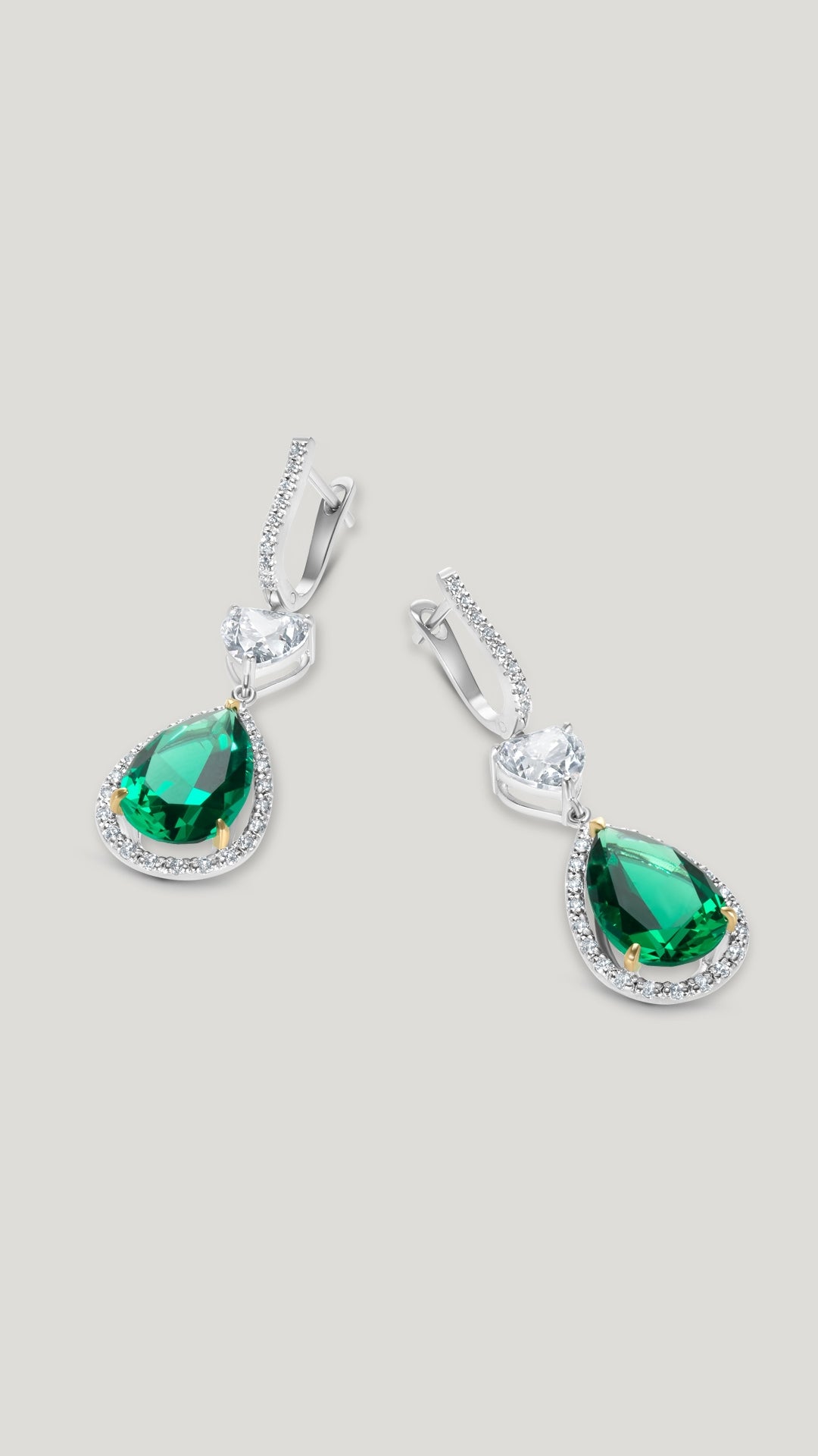 Ren 4ct emerald drop earrings for women