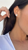 Snowflower Stud Earrings White Gold Plated