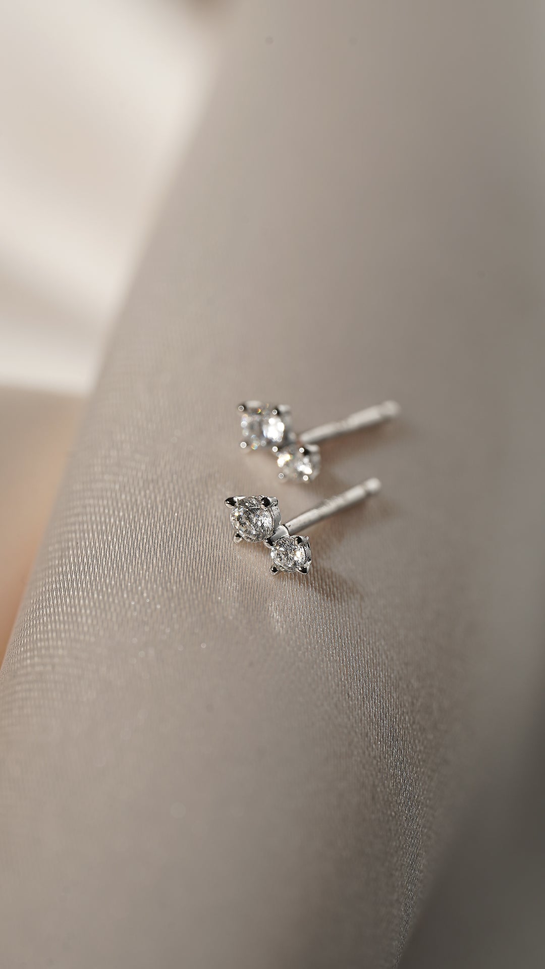 Steff Studs White Gold Plated