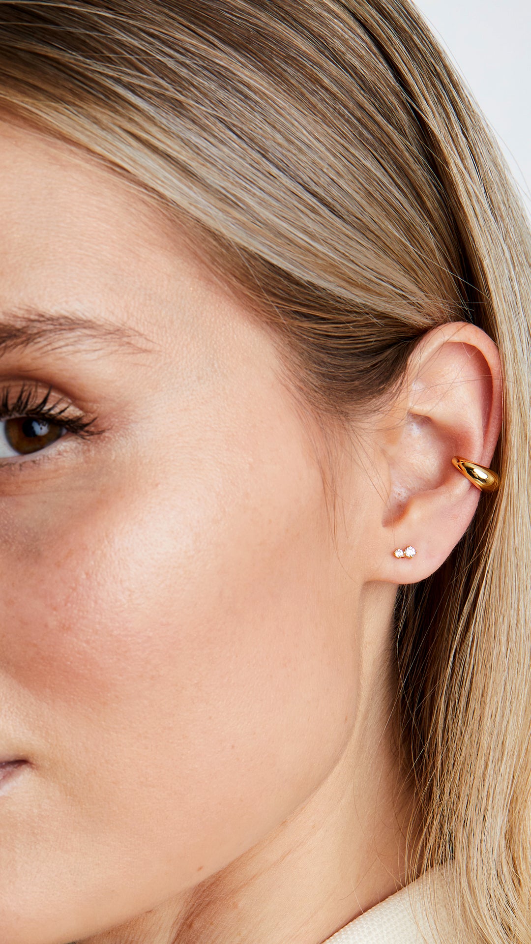 Steff Stud Earrings Gold Vermeil