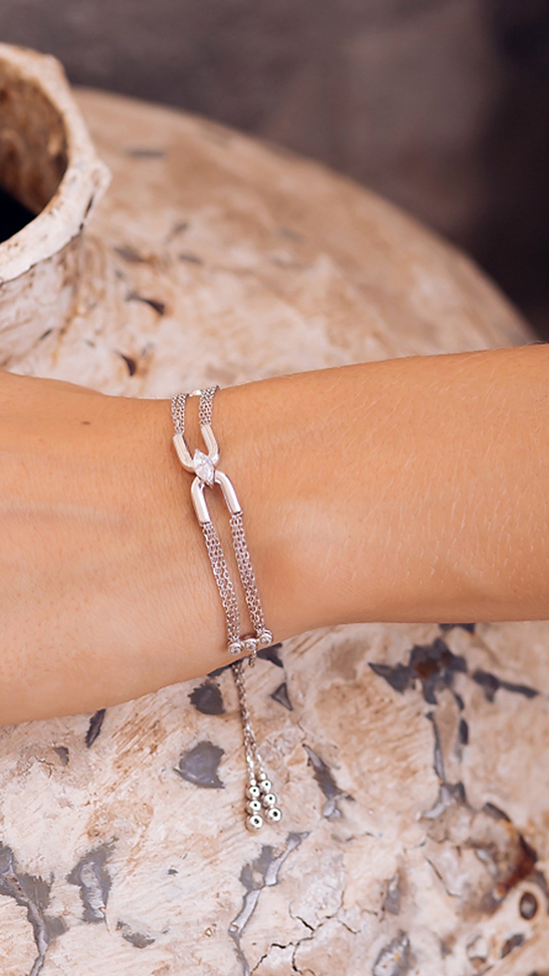 Stevie Bracelet White Gold Plated