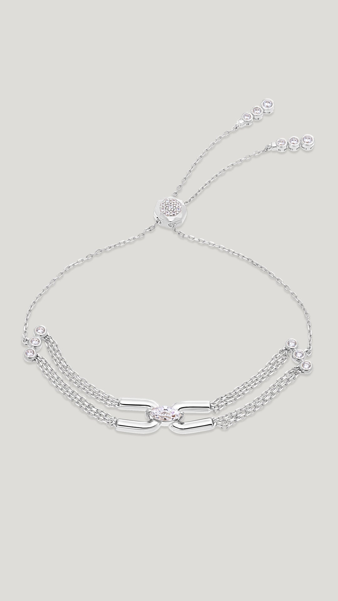 Stevie Bracelet White Gold Plated