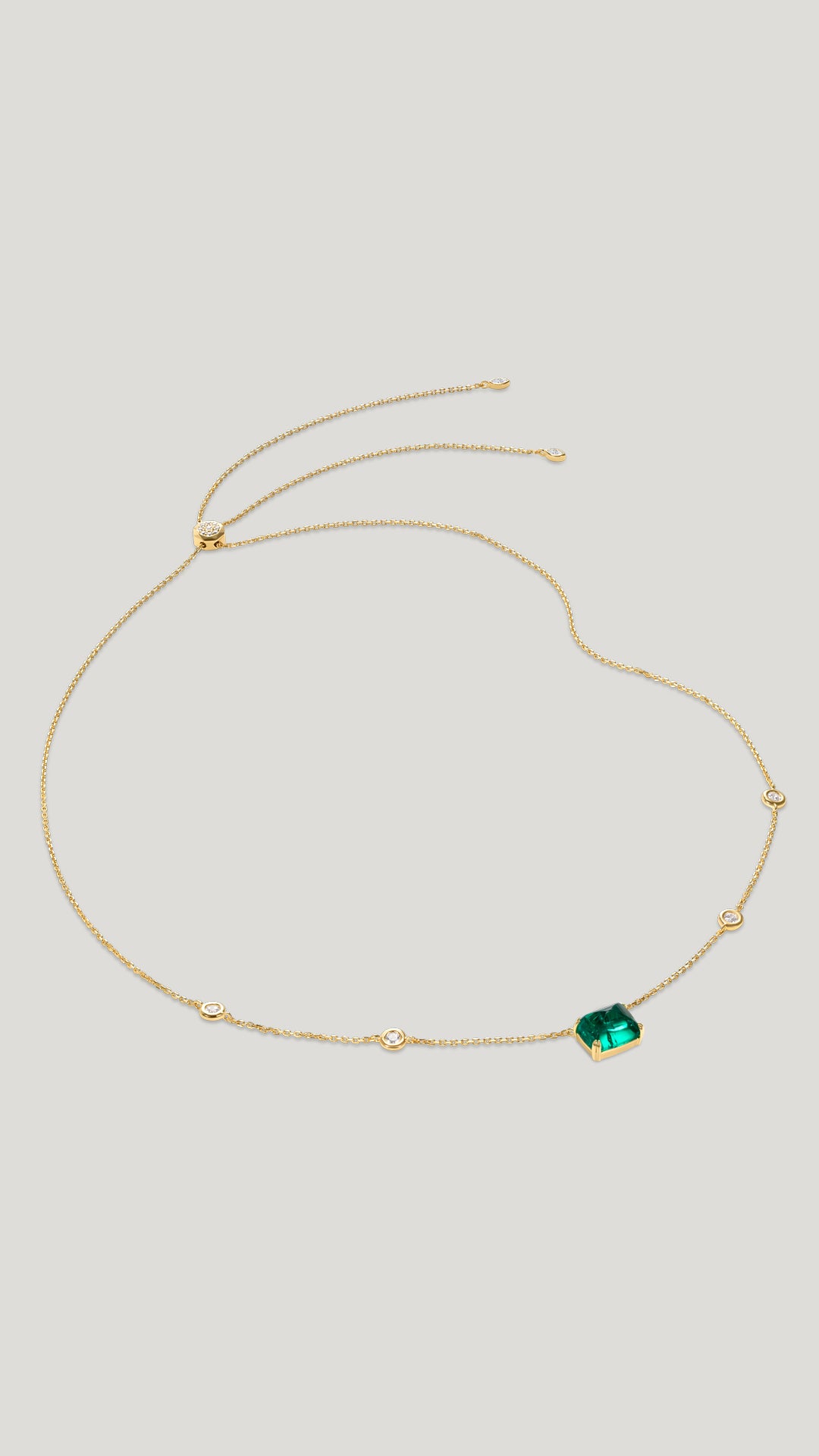 Sugarloaf Necklace Emerald Gold Vermeil