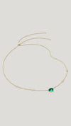 Cabochon Necklace Emerald Gold Vermeil