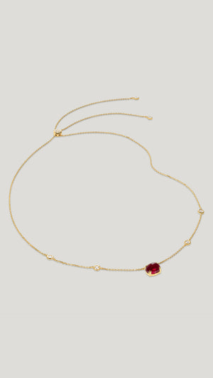 Cabochon Necklace Ruby Gold Vermeil