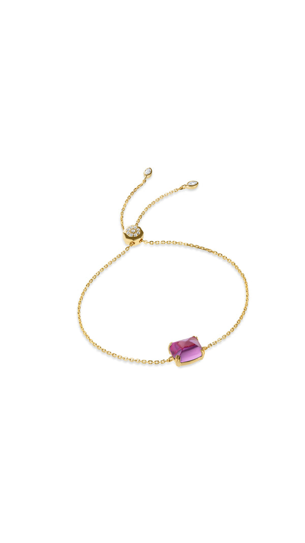 Sugarloaf light pink lab-grown stone slider bracelet for women from the Sugardrop collection.