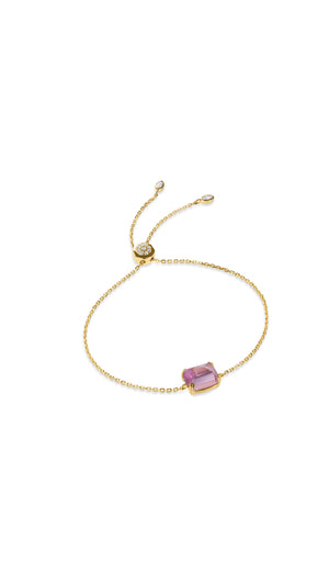 Gold vermeil  slider bracelet for women featuring a recycled stone in paparadascha from the Sugardrop collection.