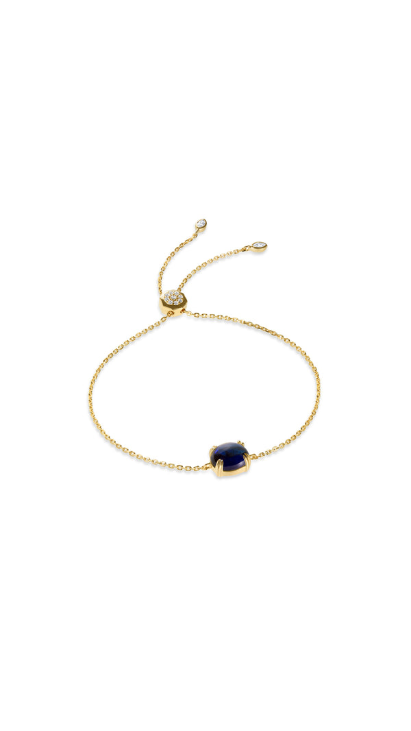 Lab-grown sapphire cabochon stone slider bracelet for women from the Sugardrop collection.