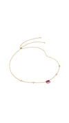 Gold vermeil station necklace with light pink recycled sugarloaf stone from the Sugardrop collection.