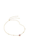 Gold vermeil station necklace for women with lab grown paparadascha gemstone.