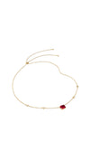 Lab-grown ruby on a gold station necklace for women from the Sugardrop collection.