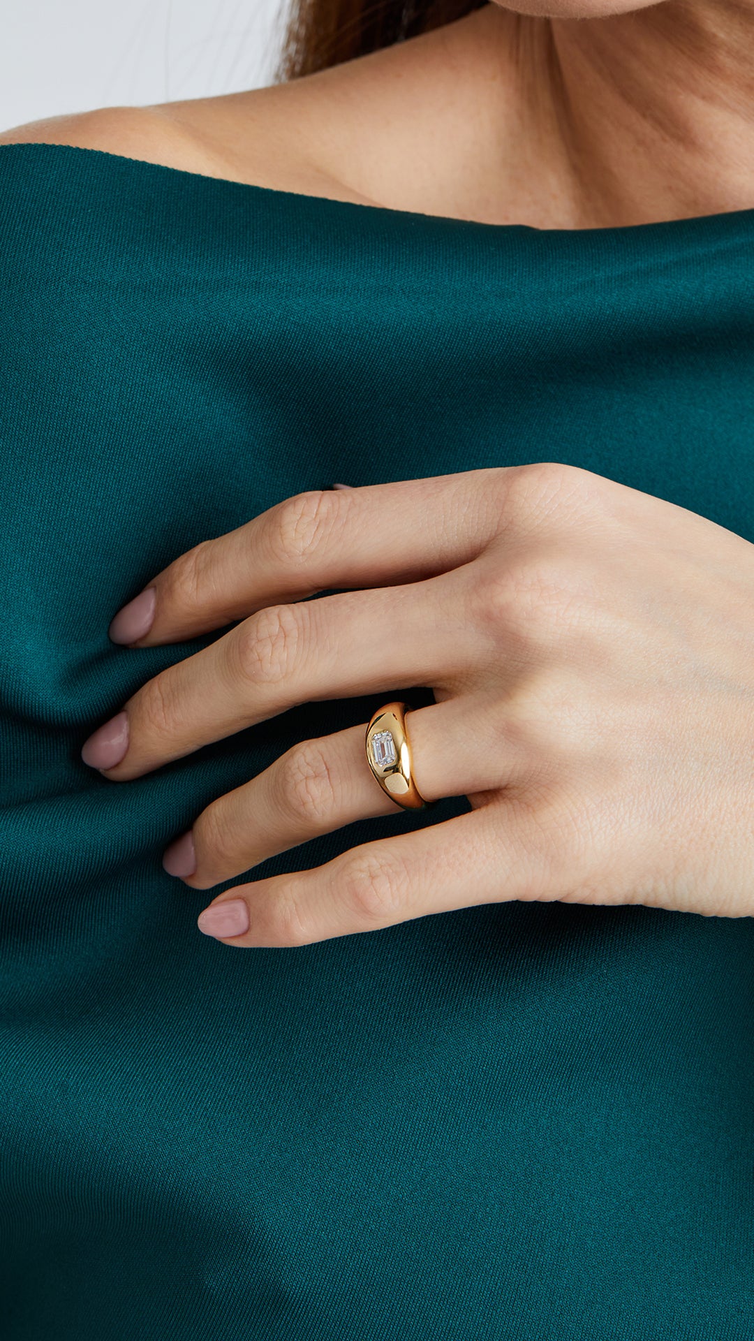 An on-trend statement signet ring with classic appeal, featuring a gold vermeil plated sterling silver band and gold vermeil bezel.