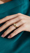 A minimalist yet eye-catching heart gemstone ring, handcrafted in 18K gold vermeil.