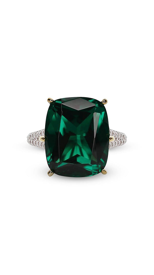 Tatum Emerald Green Ring Sterling Silver