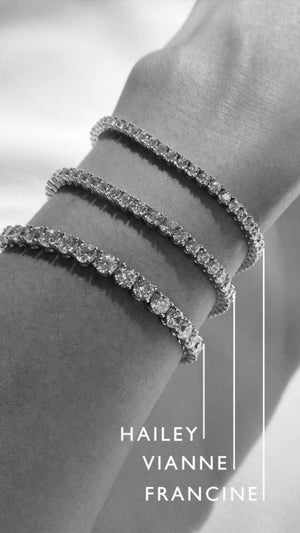 Vianne Round Prong Tennis Bracelet White Gold Plated