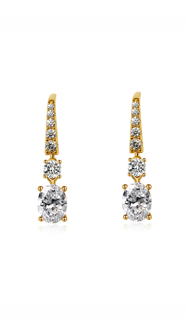 Thea Oval Earrings Gold Vermeil