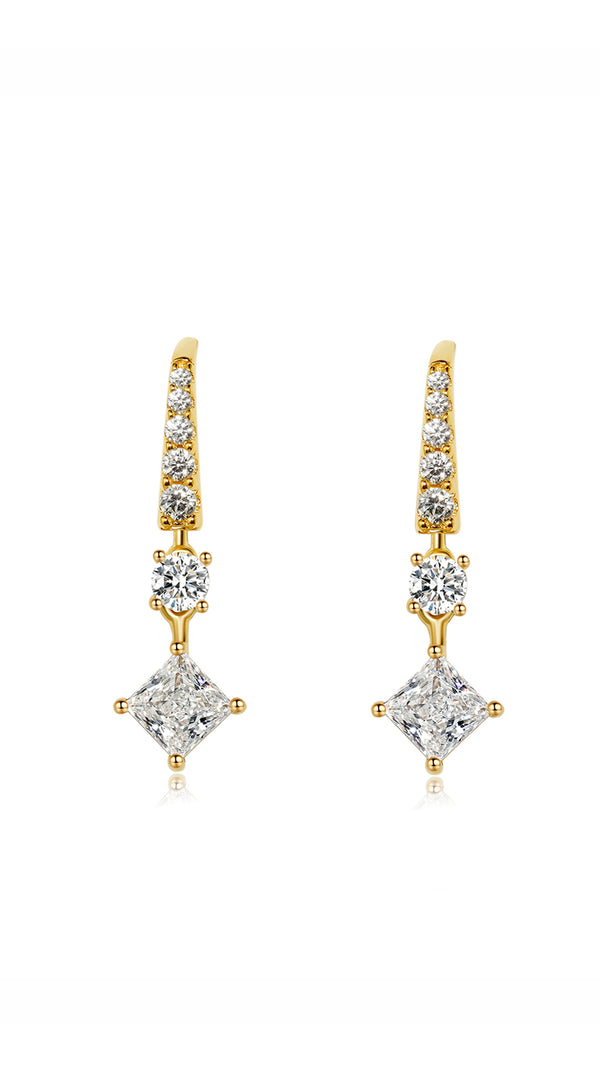 Thea Princess Earrings Gold Vermeil