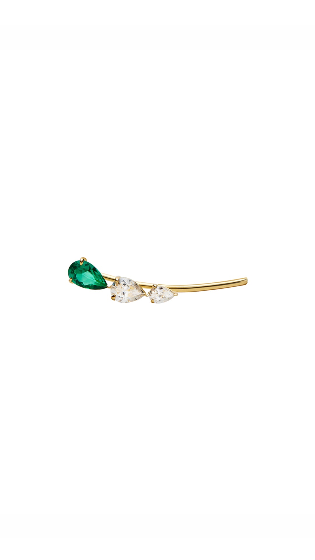 Toluda Ear Climber Emerald Gold Vermeil