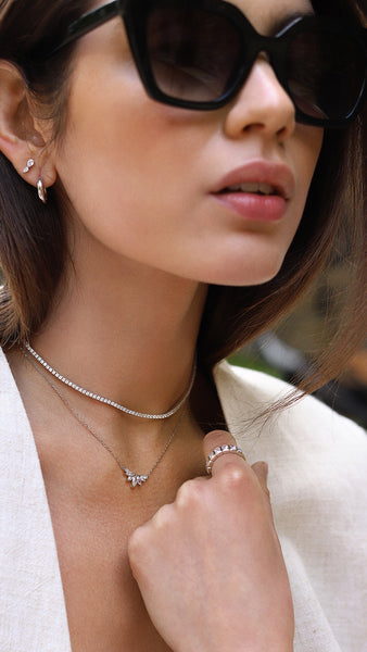 Lexi Necklace White Gold Plated