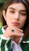 Tatum Emerald Green Ring Sterling Silver