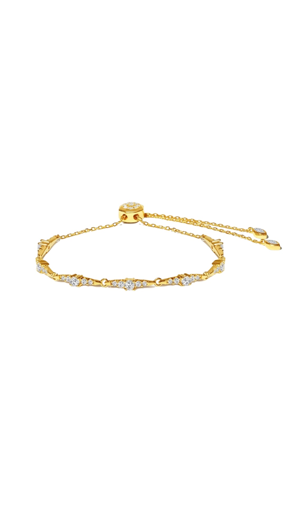 Understated gold star motif adjustable slider bracelet for women. 