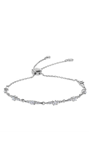 A simple addition to our staple Stella Collection. An understated star motif sterling silver adjustable slider bracelet for women.