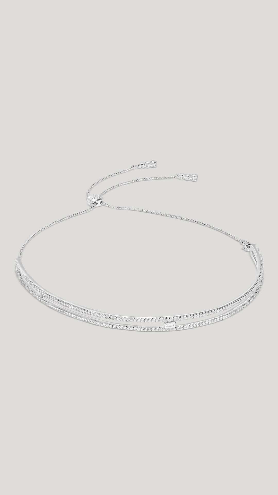 Thela Choker Necklace White Gold Plated