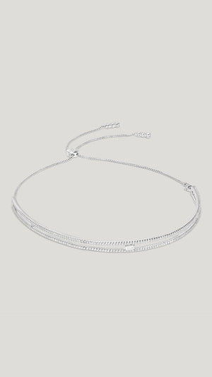 Thela Choker Necklace White Gold Plated